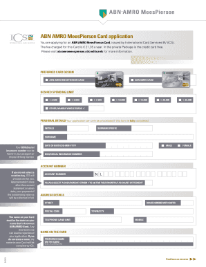 ABN AMRO MeesPierson Card Application