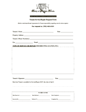 Tenant Service/Repair Request Form