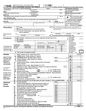 US Individual Income Tax Return Form 1040
