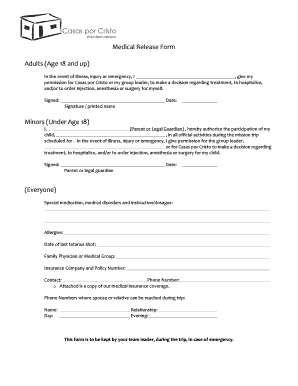 Medical Release Form