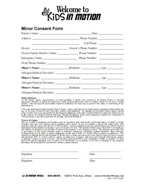 Minor Consent Form