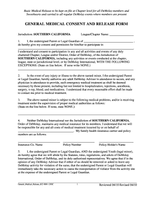 General Medical Consent and Release Form