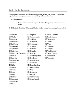 Vendor Questionnaire