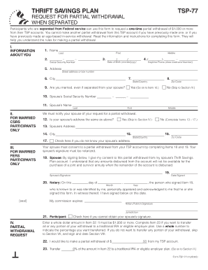 TSP-77 Request for Partial Withdrawal