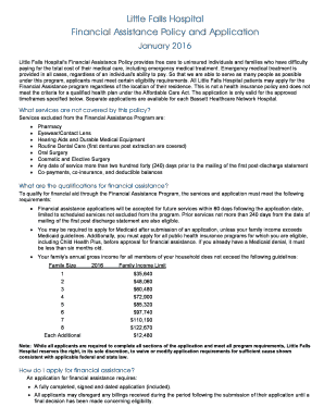 Little Falls Hospital Financial Assistance Application