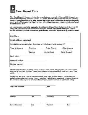 Direct Deposit Form