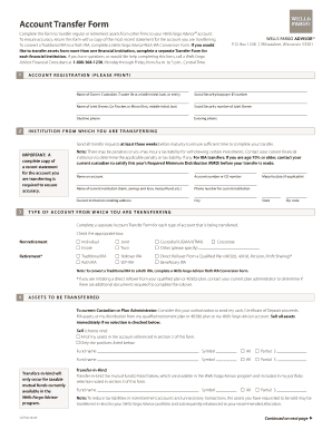 Wells Fargo Advisor Account Transfer Form