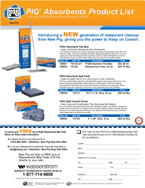 PIG® Absorbent Flat Mop Order Form