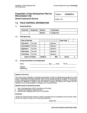 Bhubaneswar Household Demand Assessment Survey