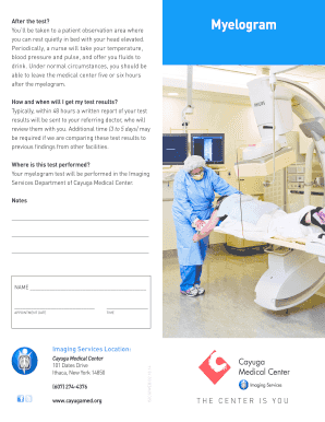 Myelogram Patient Instructions