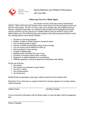 Follow-up Care for a Head Injury