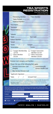 TBA Sports Registration Form