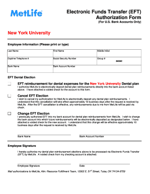 EFT Authorization Form