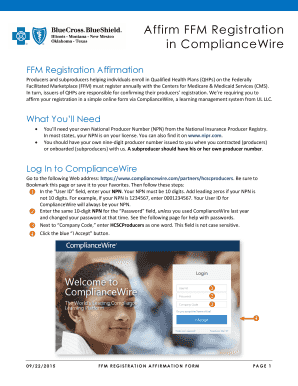 2016 FFM Registration Affirmation Form