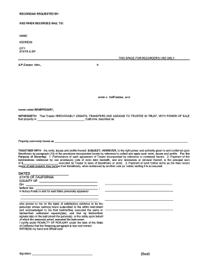 Short form trust - SHORT FORM DEED OF TRUST AND ASSIGNMENT OF - Design Escrow