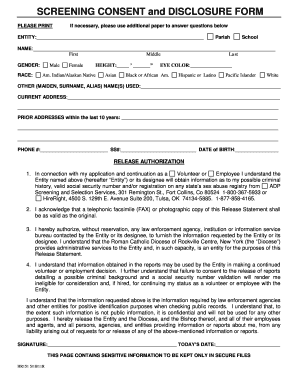 Screening Consent and Disclosure Form
