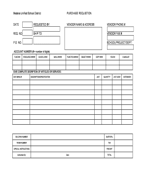 Purchase Requisition Form