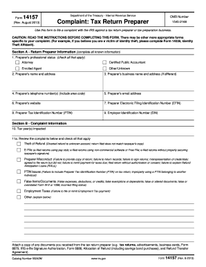 IRS Form 14157 Complaint Tax Return Preparer
