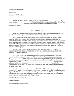 Virginia Purchase Money First Deed of Trust