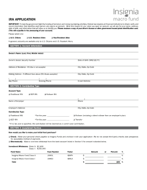 IRA Application Form
