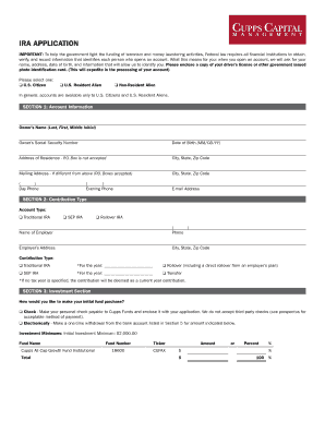 Cupps Capital IRA Application Form