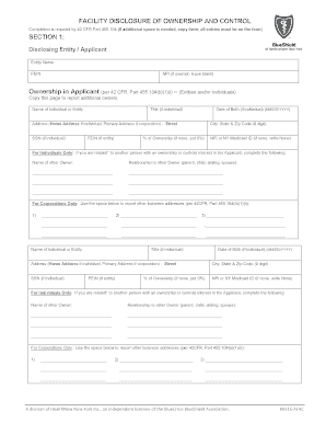 Facility Disclosure of Ownership and Control Form