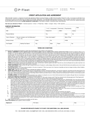 Credit Application and Agreement