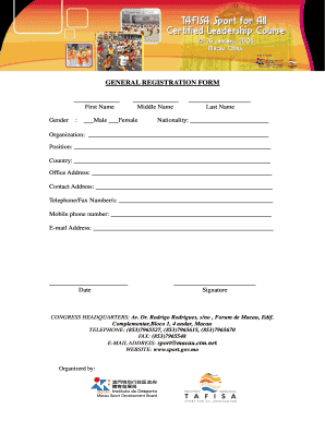 General Registration Form