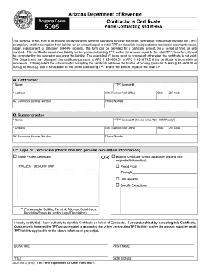 Arizona Contractor's Certificate