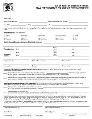 Out-of-Town or Overnight Travel Field Trip Agreement