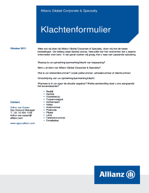 Klachtenformulier