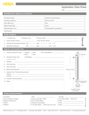 Request for Quotation for Magnetic Level Indicator