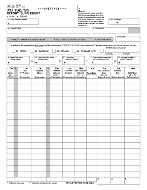 IFTA Fuel Tax Report Supplement