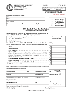 Kentucky IFTA Quarterly Fuel Use Tax Return