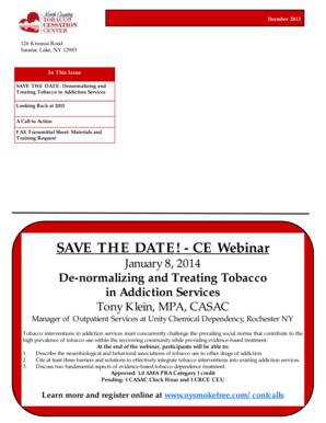 FAX Transmittal Sheet for Tobacco Cessation Materials
