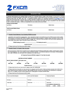 FXCM Funds Transfer Form