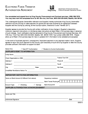 Electronic Funds Transfer Authorization Agreement