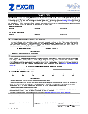 FXCM Funds Transfer Form