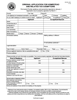 Florida Homestead Exemption Application