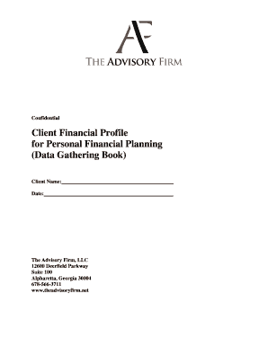 Client Financial Profile for Personal Financial Planning