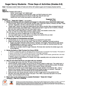 Sugar Savvy Students Activity Guide