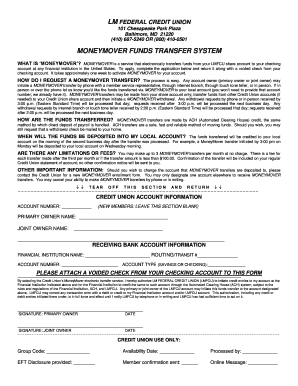 LM Federal Credit Union MoneyMover Funds Transfer Application