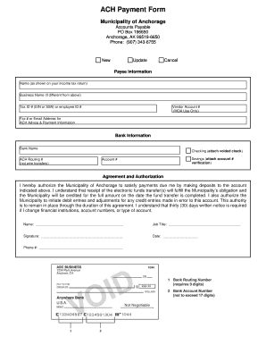 Municipality of Anchorage ACH Payment Form