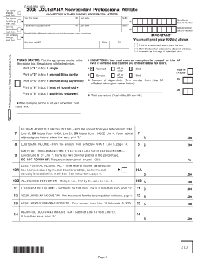 Louisiana Nonresident Professional Athlete Tax Form