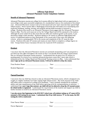 Advanced Placement Course Completion Contract