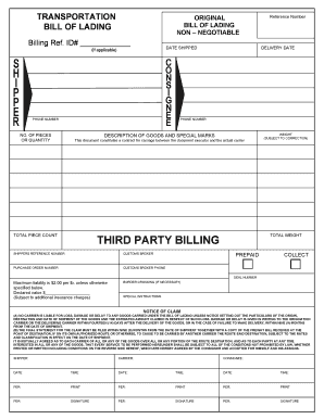 Non-Negotiable Bill of Lading