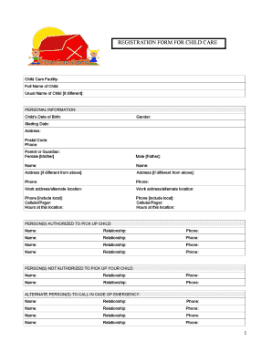 Registration bFormb - The Fun Farm Child Care Centre - funfarmchildcare