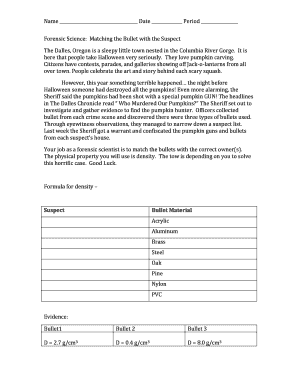 Forensic Science Pumpkin Bullet Investigation