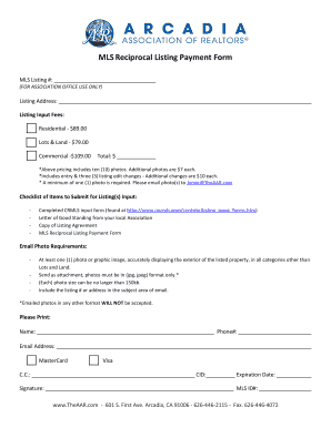 MLS Reciprocal Listing Payment Form