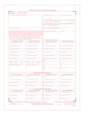 W-2c Corrected Wage and Tax Statement